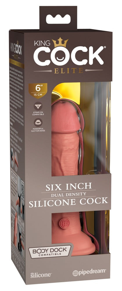 6" Dual Density Silicone Cock