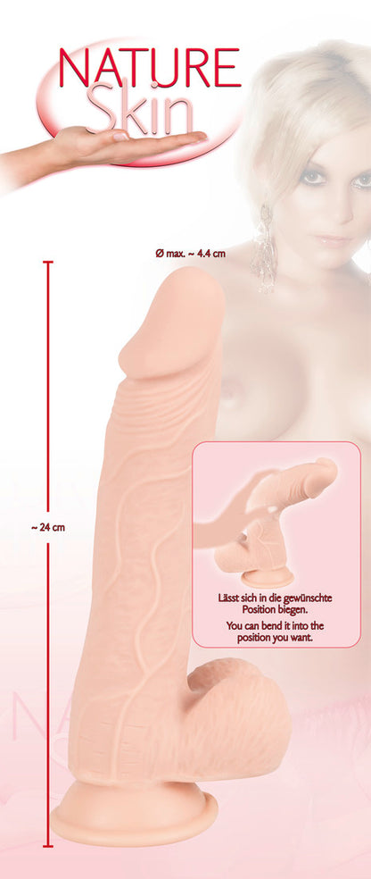 Dildo Naturale Flessibile con Testicoli MEDIUM