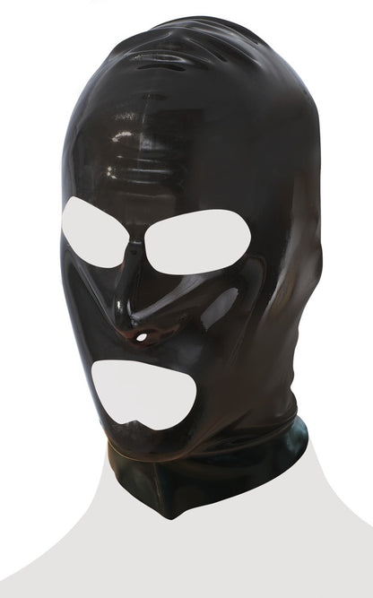 Cappuccio in latex Nero Bondage