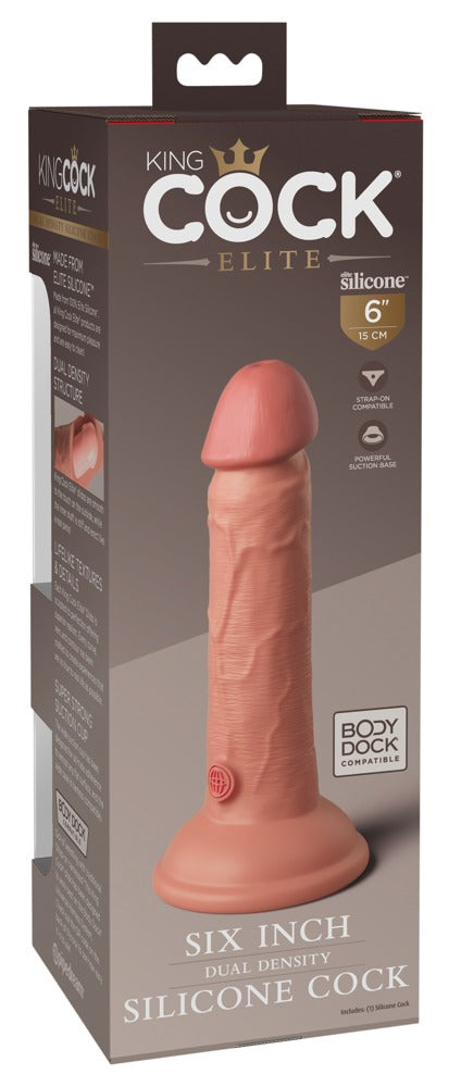 6" Dual Density Silicone Cock