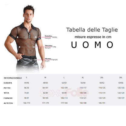 Body da uomo tutina con inserti