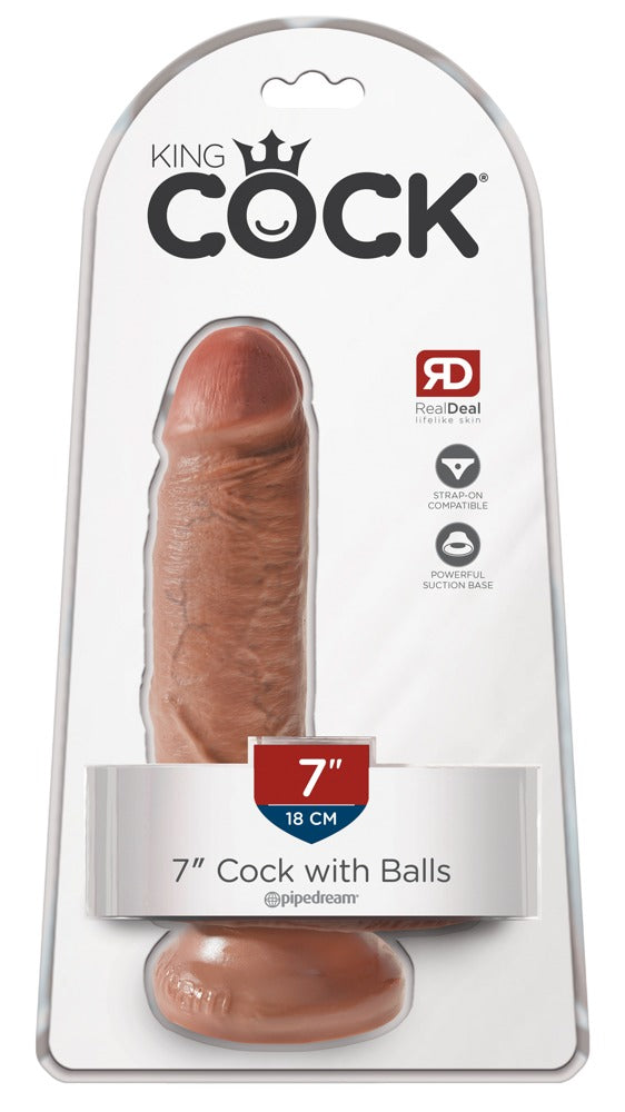 7" Cock with Balls Tan