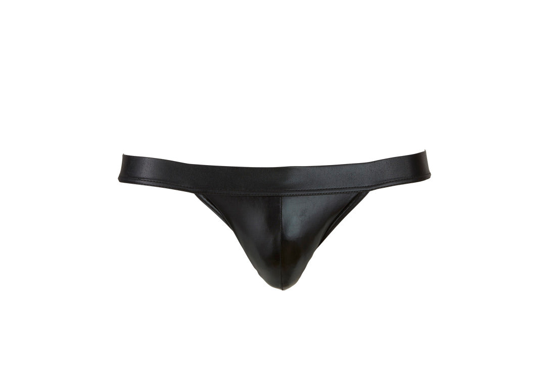 Slip senza retro in wetlook nero