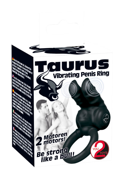 Taurus Black Anello Fallico Vibrante