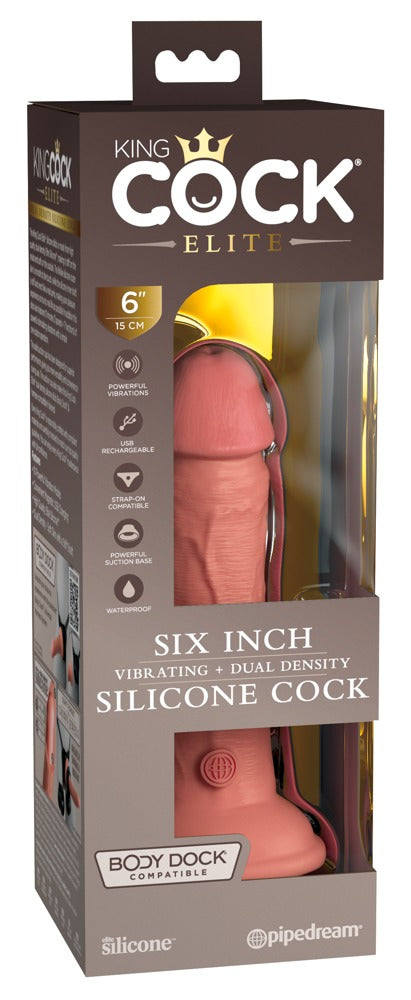 6" Vibrating Dual Density Silicone Cock