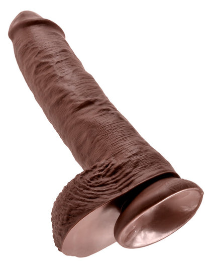 10" Cock with Balls Brown