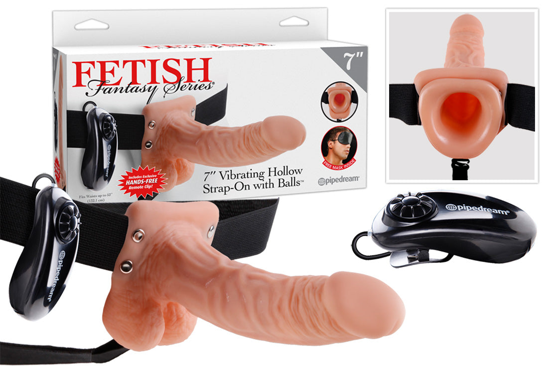 Vibrating Hollow Strap-on 7"