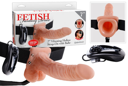 Vibrating Hollow Strap-on 7"