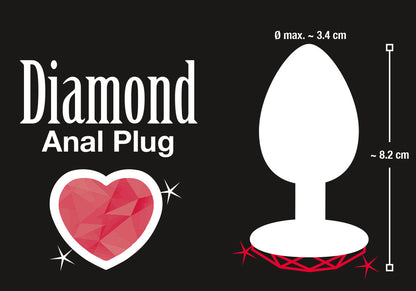 Anal Plug con Gemma Rossa a Cuore MEDIUM