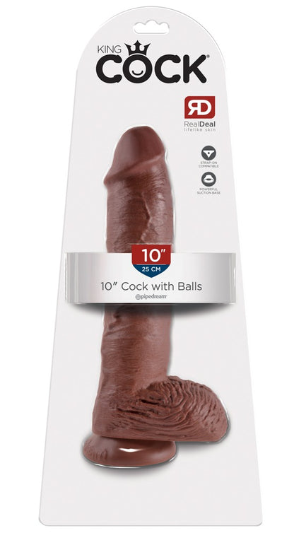 10" Cock with Balls Brown