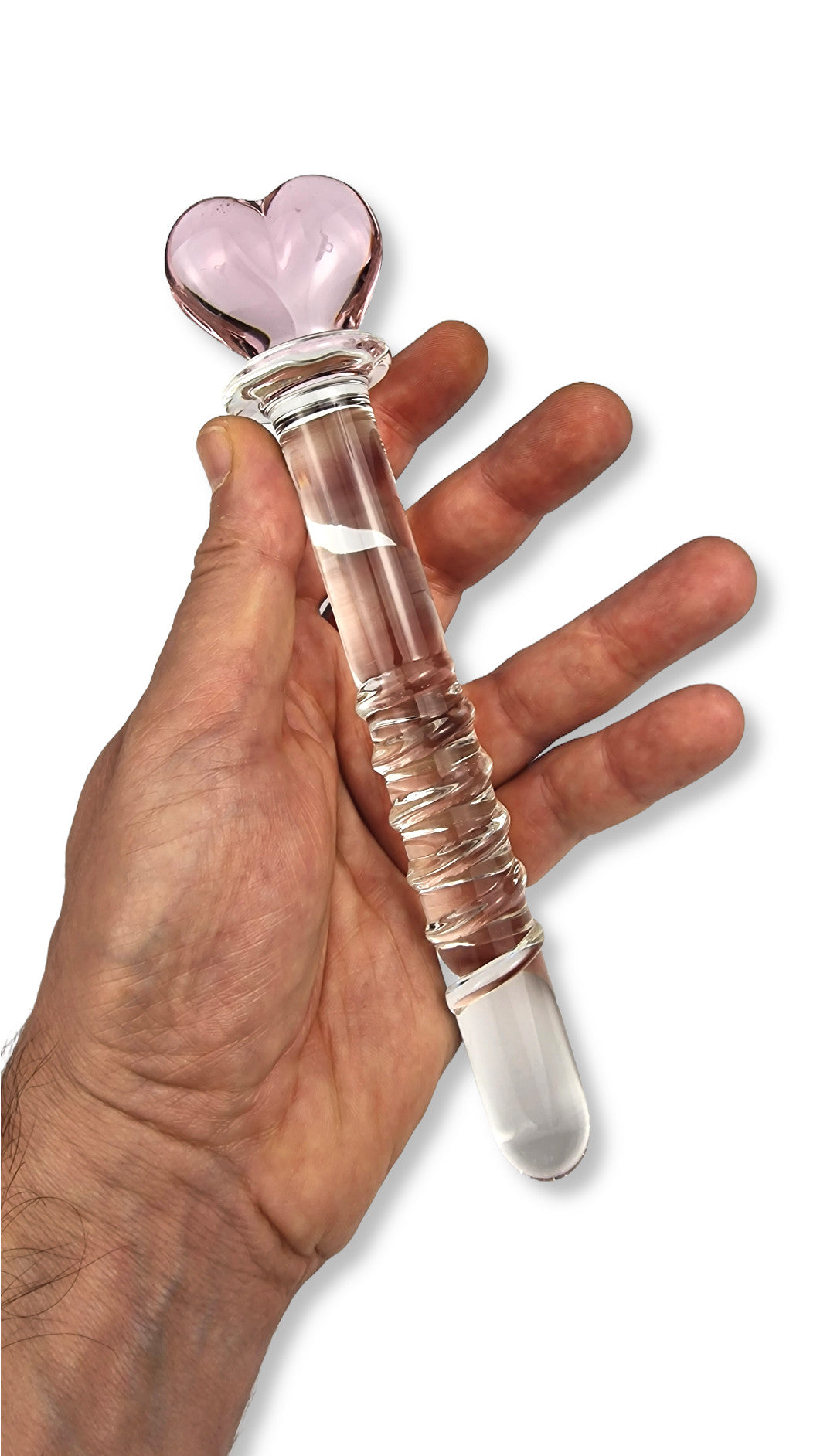 Poker Glass Dildo Heart