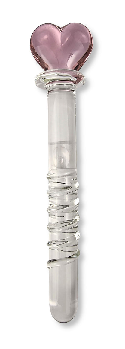 Poker Glass Dildo Heart