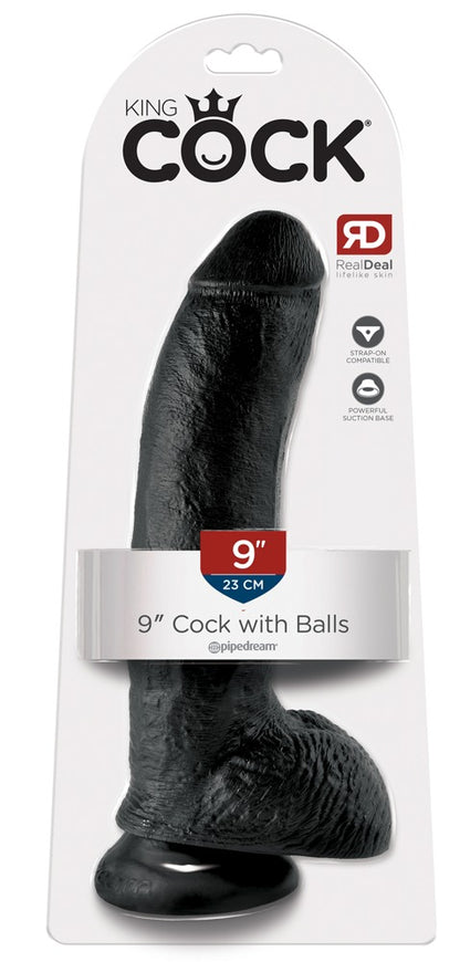 9" Cock with Balls Black