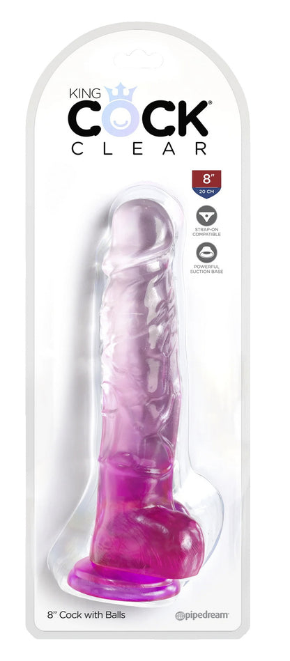 8“ Cock with Balls Pink