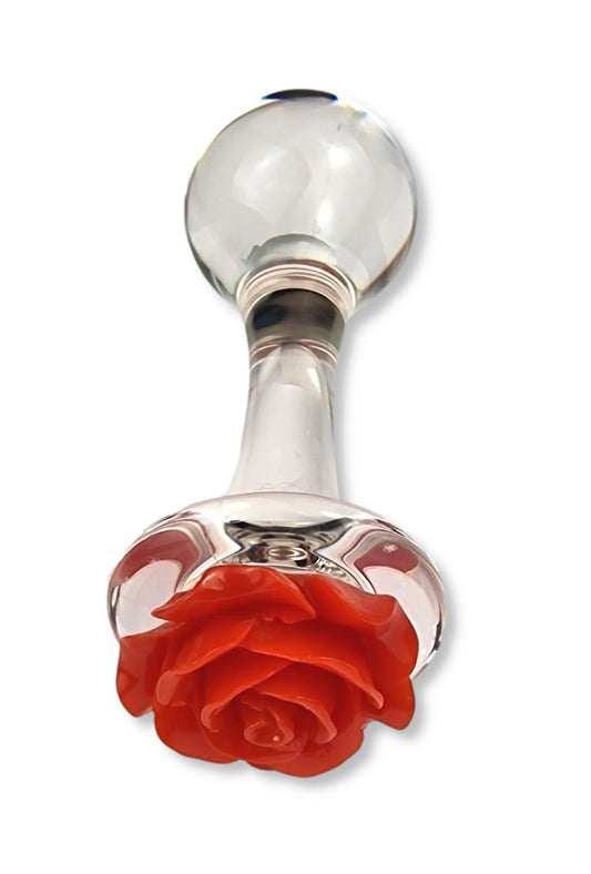 Rose Glass Plug Ball