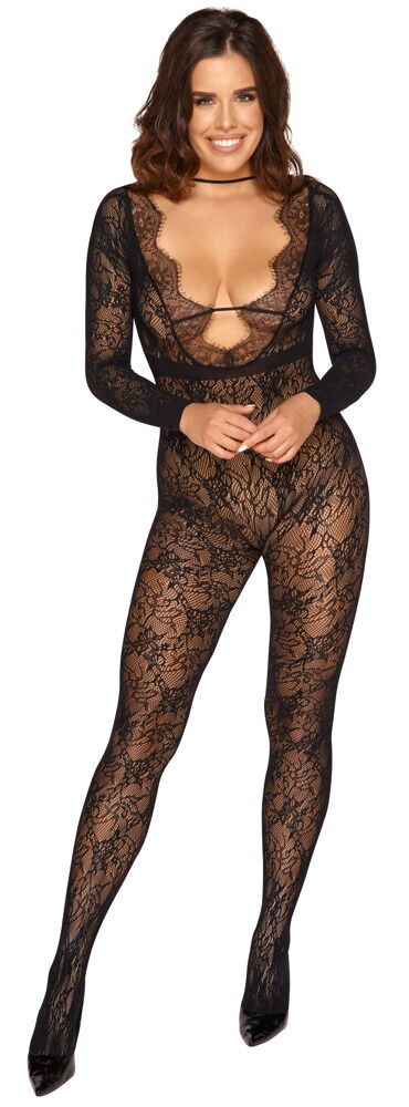 Bodystocking in pizzo con manica