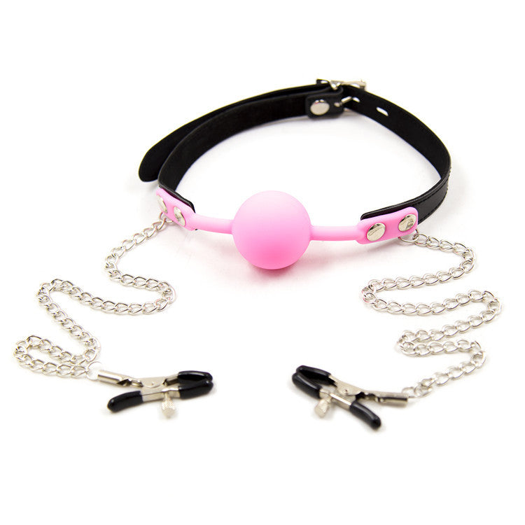 Ball Gag con Pinze - Rosa