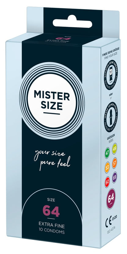 Mister Size 10 pz - Profilattici su Misura 64 mm