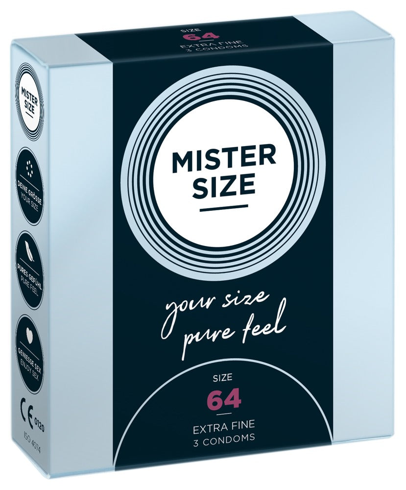 Mister Size 3 pz - Profilattici su Misura 64 mm