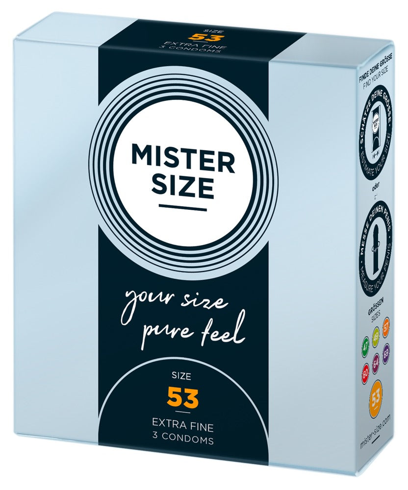 Mister Size 3 pz - Profilattici su Misura 53 mm