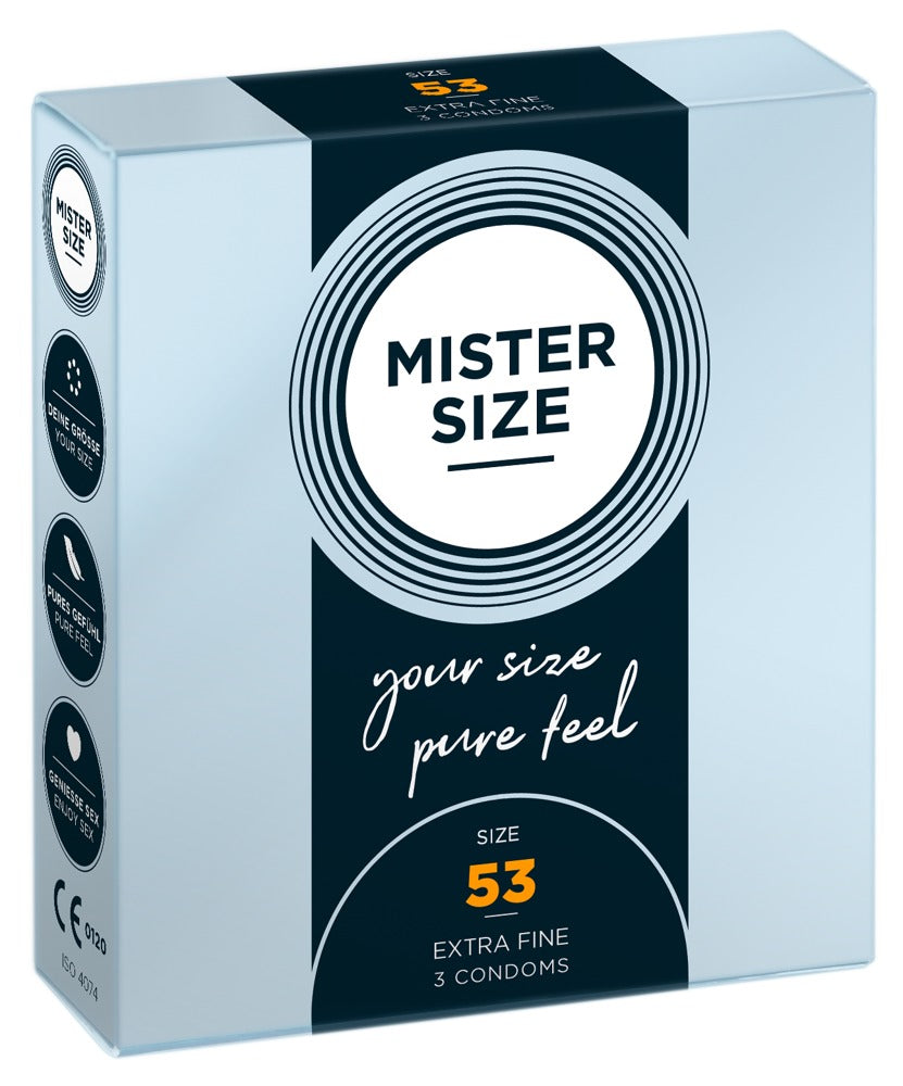 Mister Size 3 pz - Profilattici su Misura 53 mm