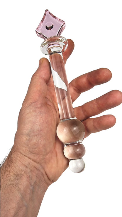 Poker Glass Dildo Diamonds