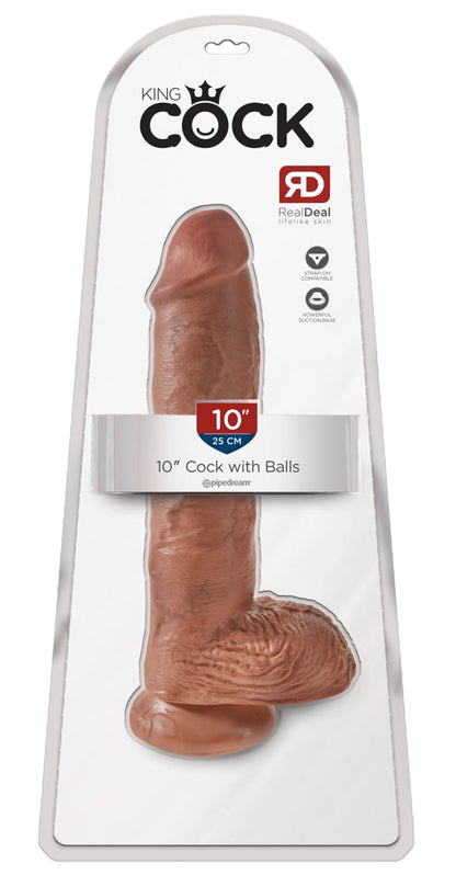 10" Cock with Balls Tan