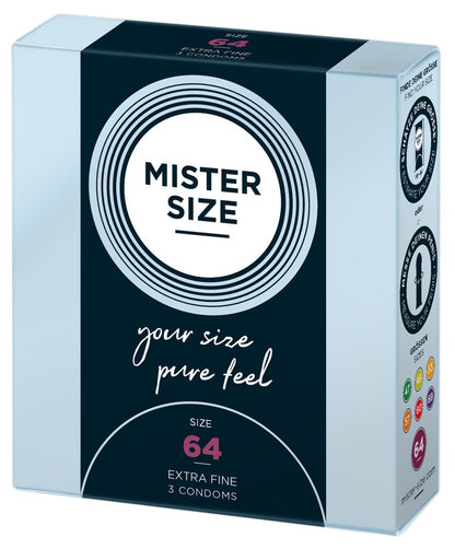 Mister Size 3 pz - Profilattici su Misura 64 mm