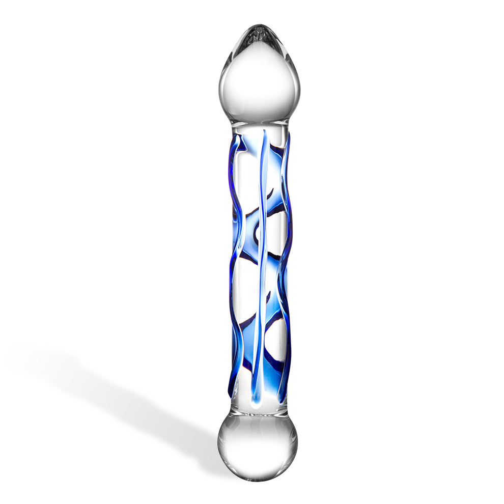 Full Tip Textured Glass Dildo