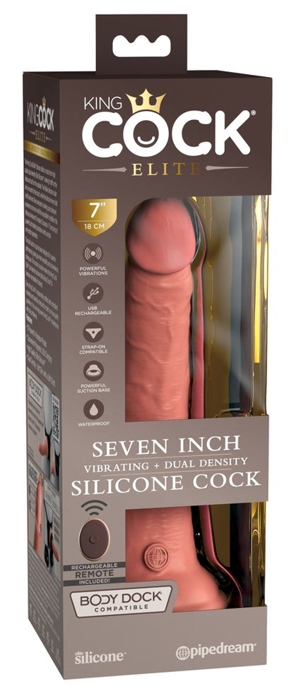 7" Vibrating Dual Density Silicone Cock