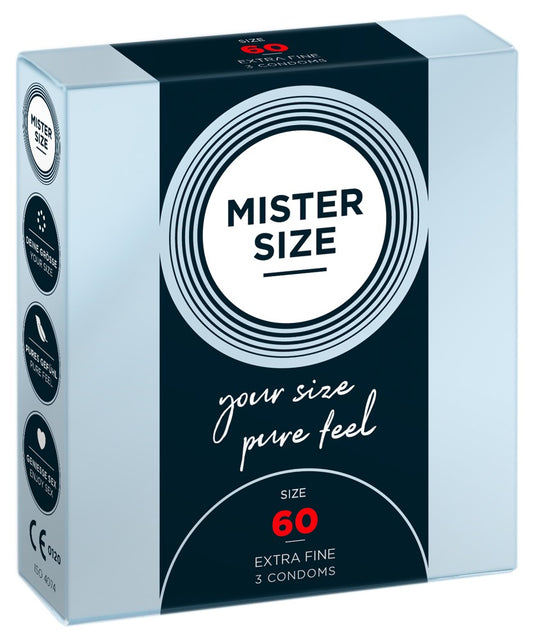 Mister Size 3 pz - Profilattici su Misura 60 mm