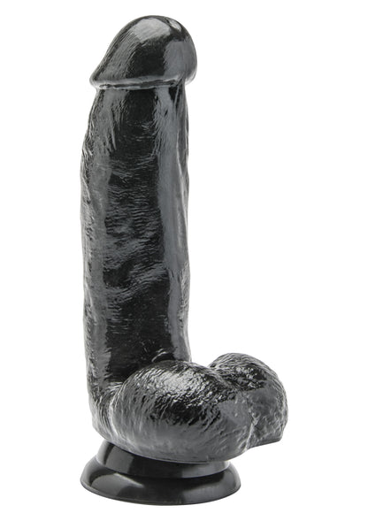 Dildo 6" Nero con Testicoli