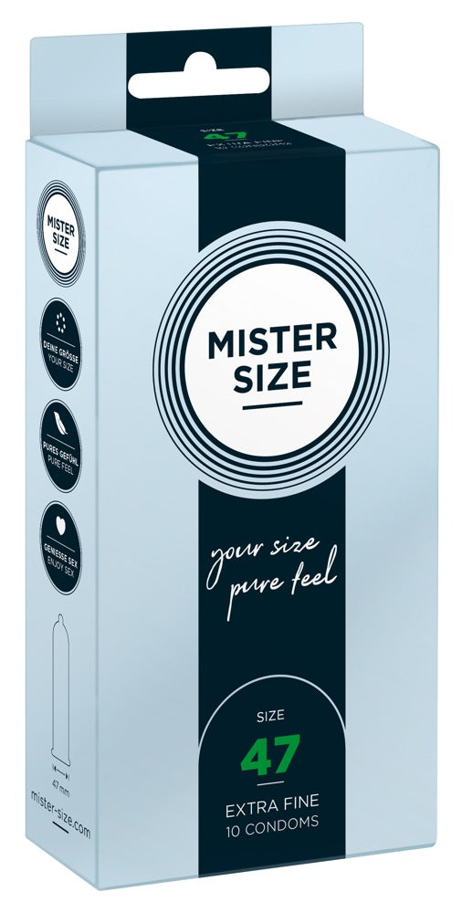 Mister Size 10 pz- Profilattici su Misura 47 mm