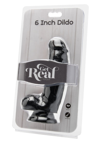 Dildo 6" Nero con Testicoli