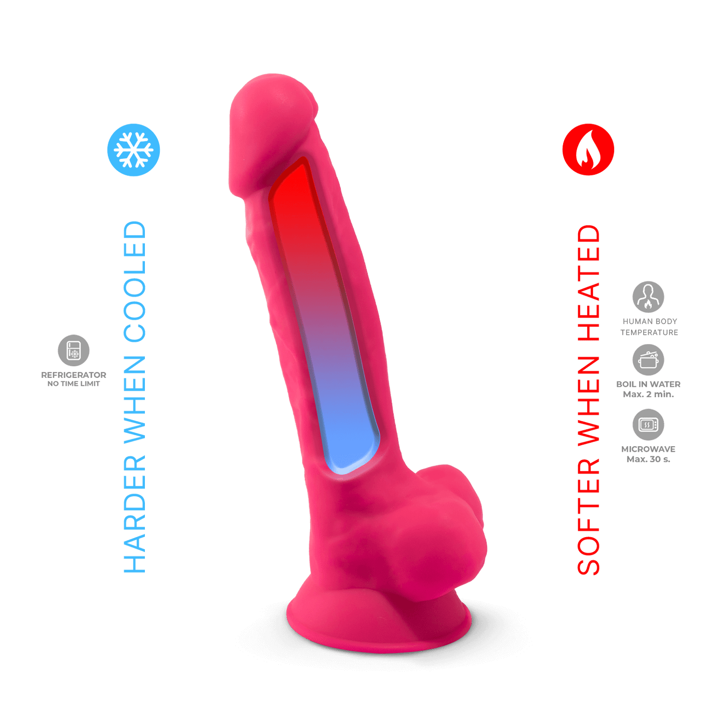 Termo Reattivo - Dildo Premium Silicone Model 1 Rosa