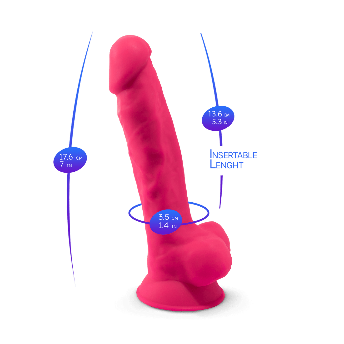 Termo Reattivo - Dildo Premium Silicone Model 1 Rosa